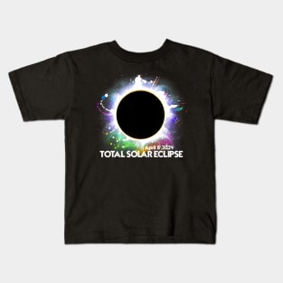 Total Solar Eclipse April 8 2024 Colorful Sun Kids T-Shirt